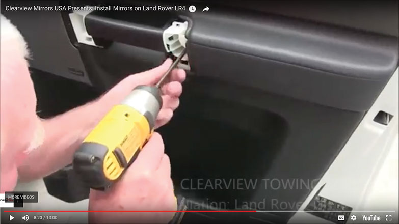 Re-install the screws at the right of the door handle